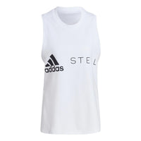 (WMNS) adidas by Stella McCartney Sportswear Logo Tank Top 'White Black' HA8972