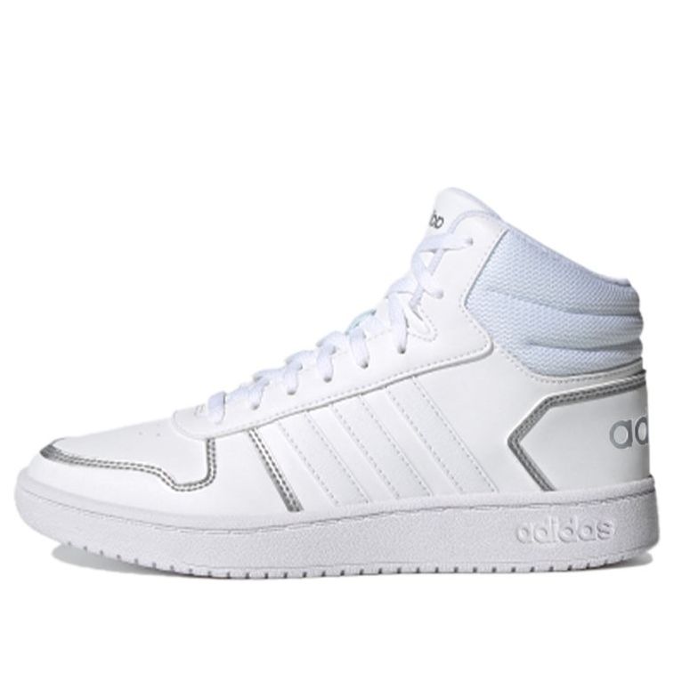 (WMNS) adidas Hoops 2.0 Mid 'White Silver Metallic' FY6023