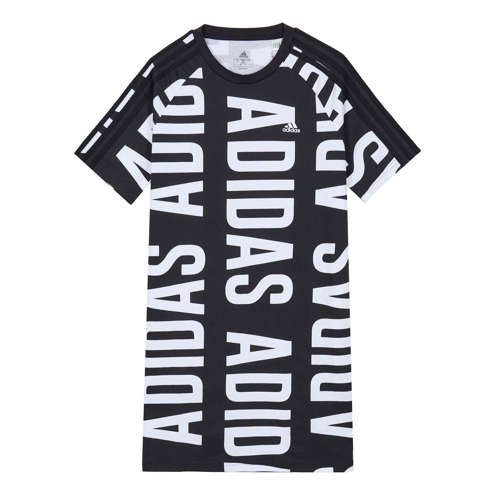 (WMNS) adidas Essentials Oversized Allover Print Dress Asia Sizing 'Black White' HC9267