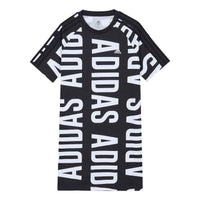 (WMNS) adidas Essentials Oversized Allover Print Dress Asia Sizing 'Black White' HC9267