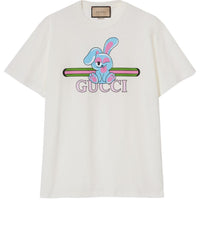 (WMNS) Gucci Cotton Jersey Printed T-Shirt 'Off White' 776596-XJGHQ-9095