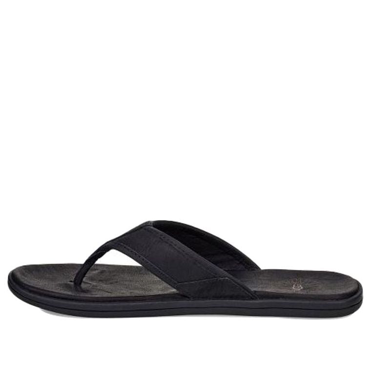 UGG Seaside Flip Leather Cowhide Slipper Black 1102690-BLK