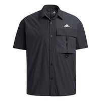 adidas Utl Ss Shirts Contrasting Colors Loose Sports Short Sleeve Shirt Black H13778