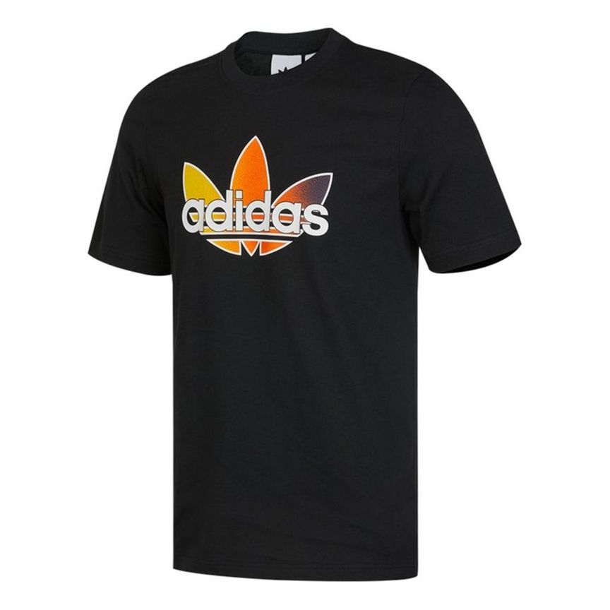 adidas originals Sprt Graphic Gradient Logo logo Sports Round Neck Short Sleeve Black GN2441