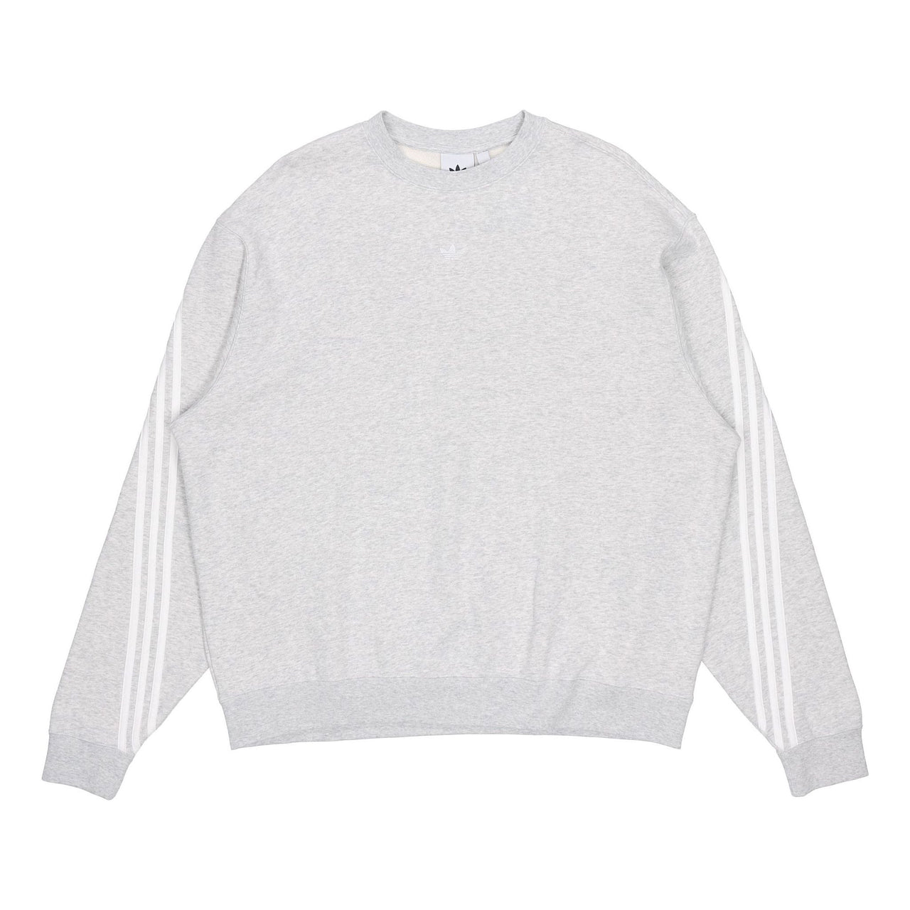 Men's adidas originals Side Stripe Loose Round Neck Pullover Gray FM1520