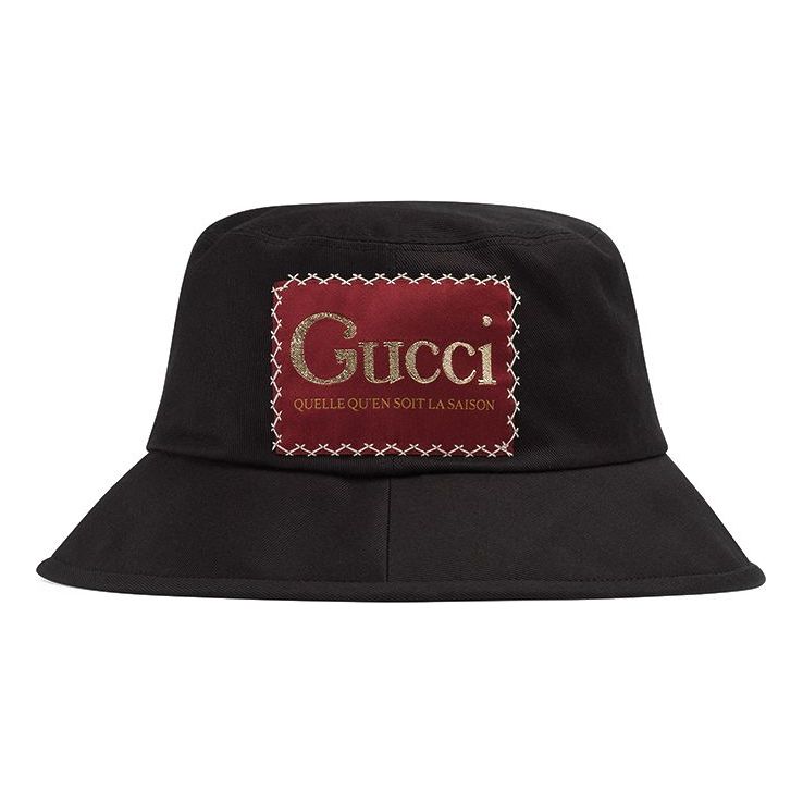 Gucci Cotton Bucket Hat With Gucci Label 'Black' 627174-4HK02-1000