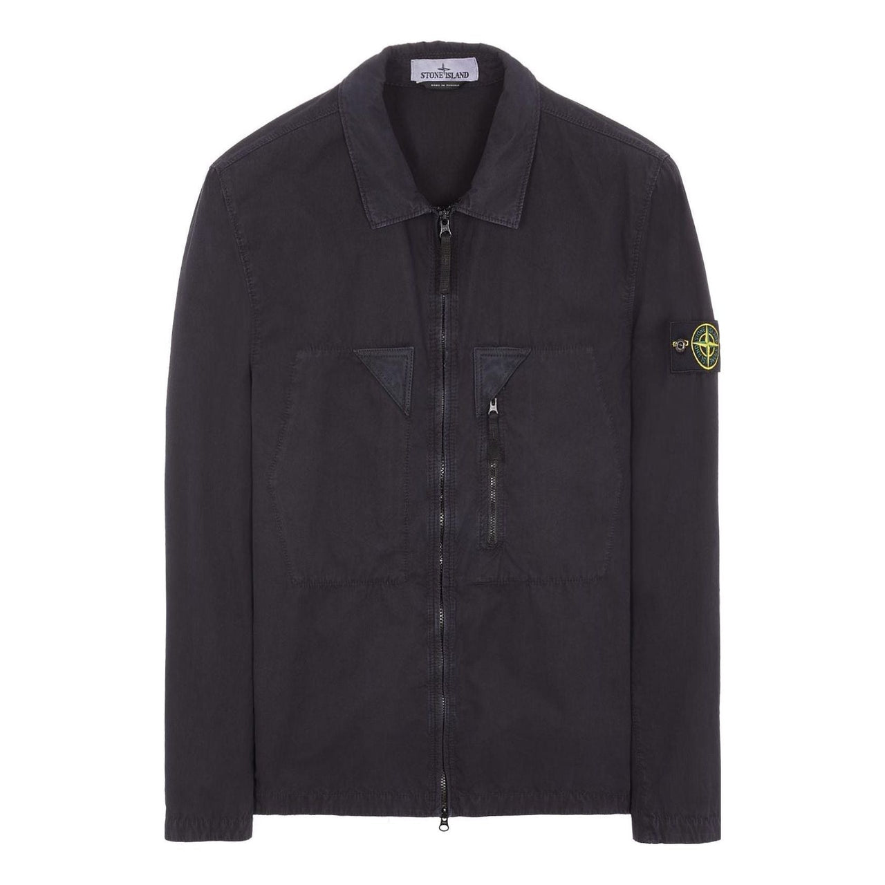 STONE ISLAND Brushed Cotton Canvas Zip Shirt Jacket 'Navy' 7815106WN-V0120