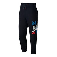 Air Jordan Mens Legacy 4 Pants Alphabet Printing Casual Sports Long Pants Black CQ8303-010
