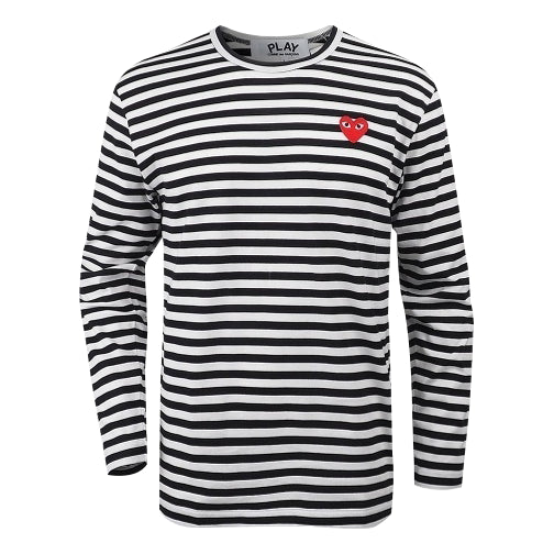 COMME des GARCONS PLAY Striped Long-Sleeve T-Shirt 'White' AZ-T164-051-1