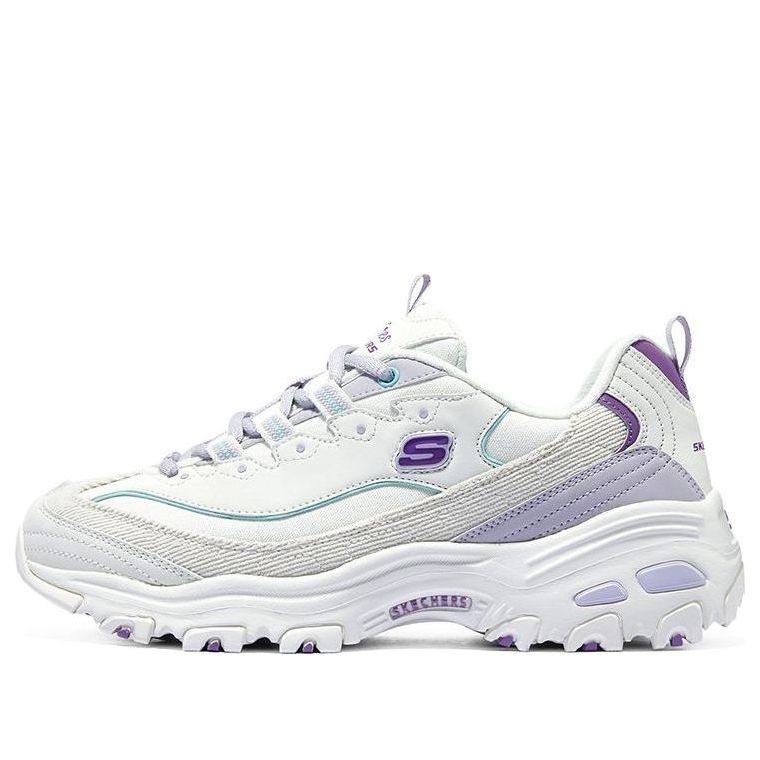 (WMNS) Skechers D'lites 1.0 Sneakers 'White Purple' 896264-WLVB