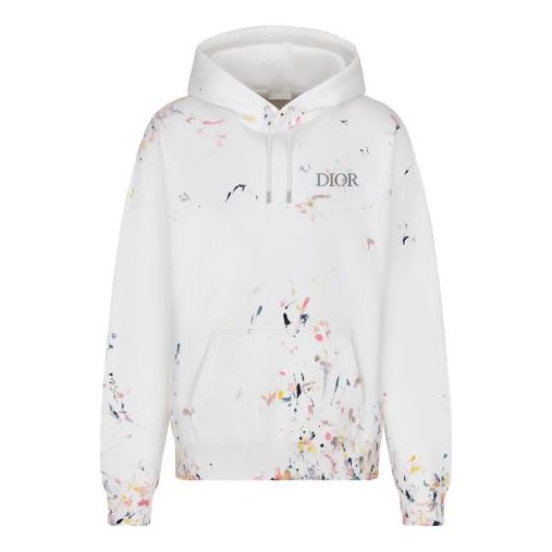 DIOR SS21 Cotton Flannel Print Oversized Hooded Sweatshirt For Men Grey 183J688A0531-C089