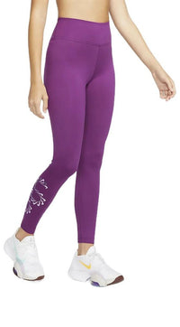 (WMNS) Nike Therma-FIT One Mid-Rise Graphic Training Leggings 'Purple' DQ6186-503