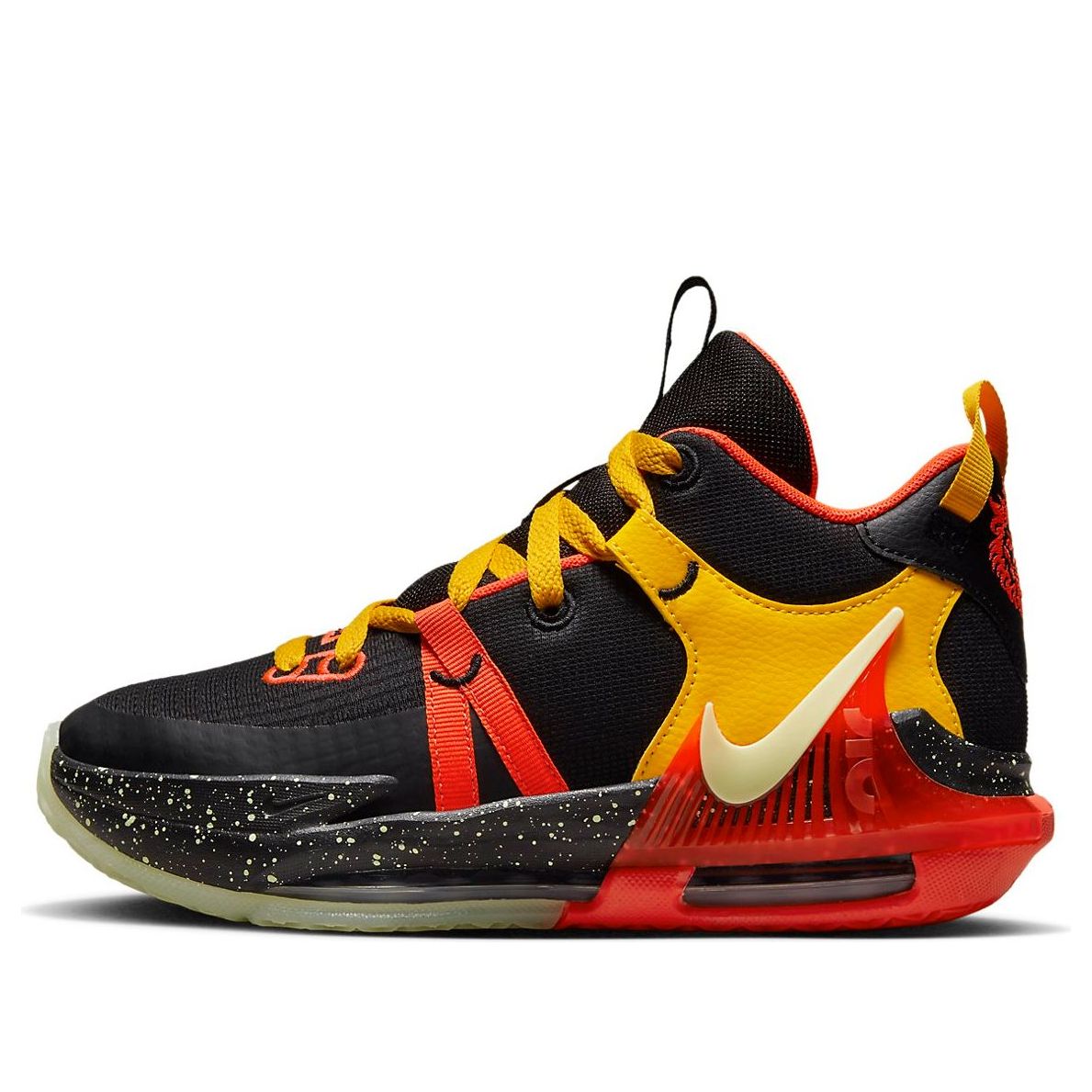 (GS) Nike LeBron Witness 7 'Black Bright Crimson Speckled' DQ8650-001