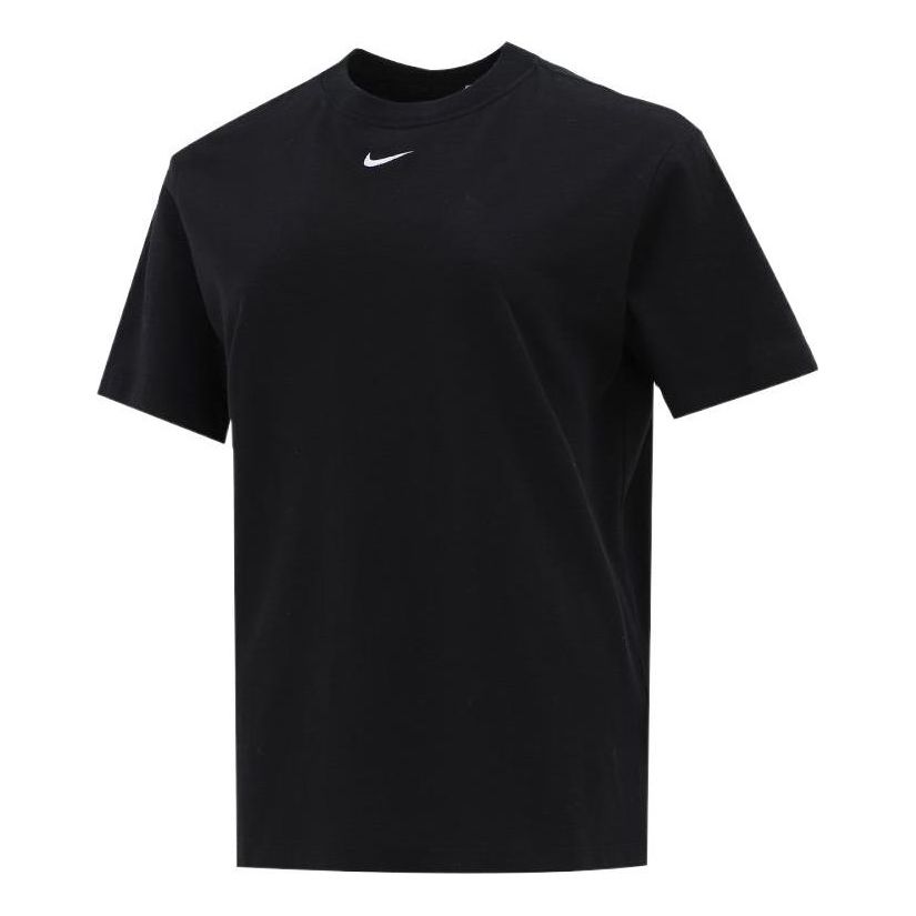 (WMNS) Nike Sportswear Essential Logo Printing Round Neck Pullover Short Sleeve Black T-Shirt DN5698-010