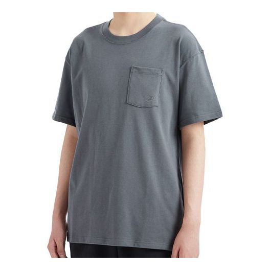 Nike SPORTSWEAR Pocket Solid Color Short Sleeve Gray DD0500-060