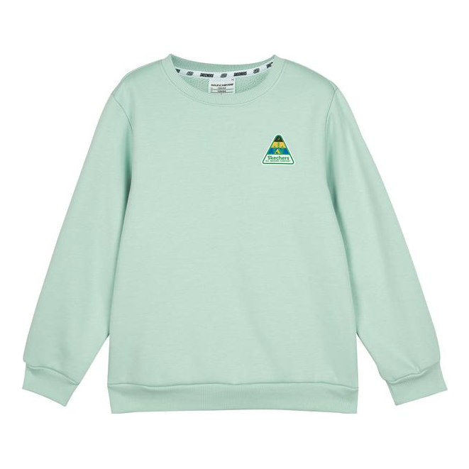 (GS) Skechers Casual Graphic Crew Sweater 'Green' L423K068-01P9