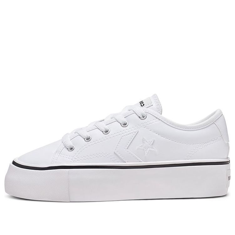 (WMNS) Converse Star Replay Platform Leather Low Top Thick Sole Pure White 565250C