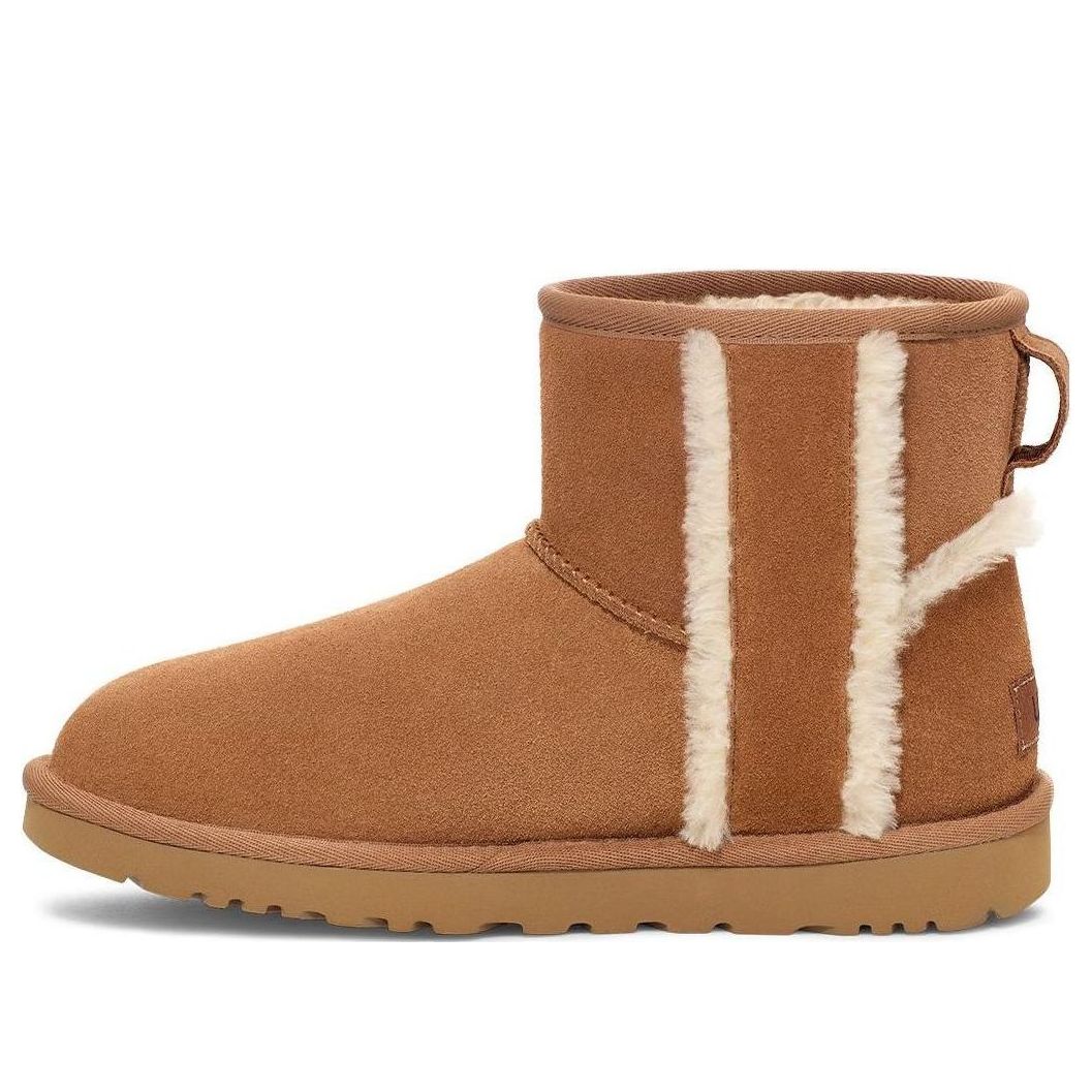 (WMNS) UGG Classic Mini Shearling Logo 'Chestnut' 1153473-CHE