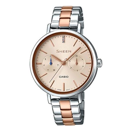 CASIO SHEEN Series Swarovski Element Dial Waterproof Exquisite Elegant Watch Silver Analog SHE-3054SPG-4A