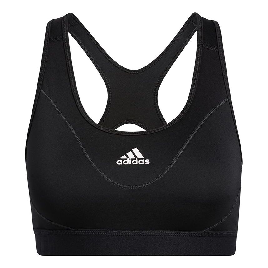 (WMNS) adidas Believe This Medium-Support Reflective Bra 'Black White' GR8250