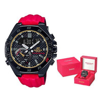 CASIO EDIFICE Waterproof Limited Edition Mens Red/Black Analog/Digital Combo ECB-10HR