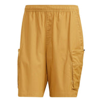 Men's adidas Solid Color Logo Printing Casual Straight Shorts Yellow HM2987