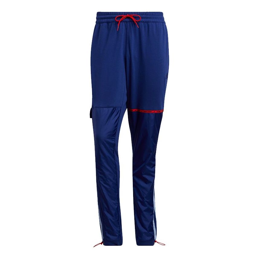 Men's adidas x Trey Young Crossover Trae Pant Splicing Basketball Sports Pants/Trousers/Joggers Blue H56315