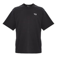 Men's Y-3 Alphabet Logo Casual Short Sleeve Black T-Shirt FP8696