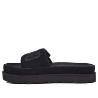 (WMNS) UGG Laton Slide Thick Sole Black Slippers 1110110-BLK