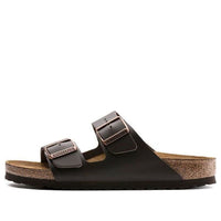 Birkenstock Arizona Natural Leather Narrow Fit Sandals 'Dark Brown' 0051103