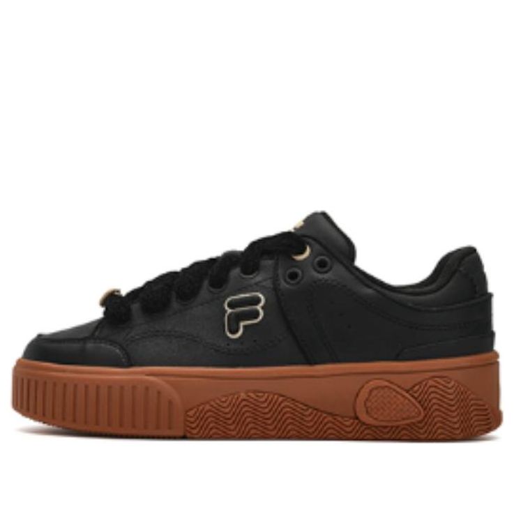 (WMNS) FILA FUSION Stack Skate Shoes 'Black Brown' T12W342208FBK