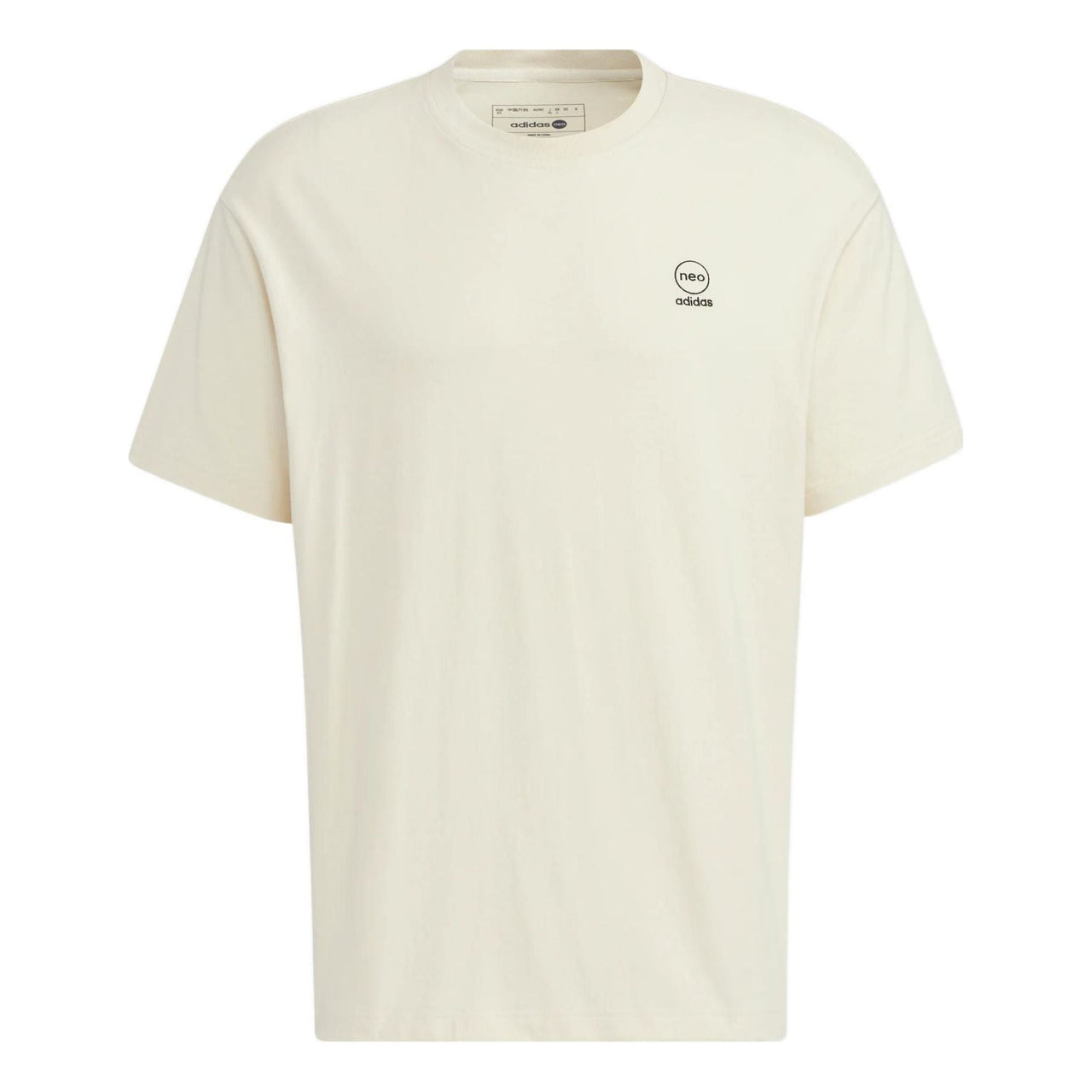 adidas neo SS22 U Cvd Tee Back Alphabet Printing Round Neck Short Sleeve Beige T-Shirt HM2026