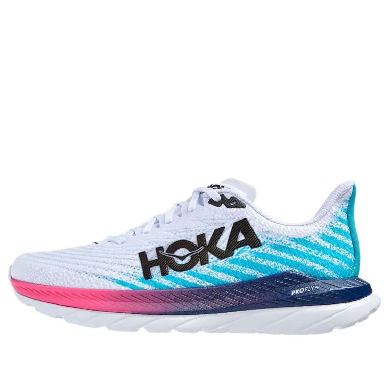 (WMNS) HOKA ONE ONE Mach 5 'White Scuba Blue' 1127894-WSBB