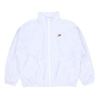 Nike Sportswear Heritage Windrunner corduroy Splicing Stand Collar Jacket White DA0032-043