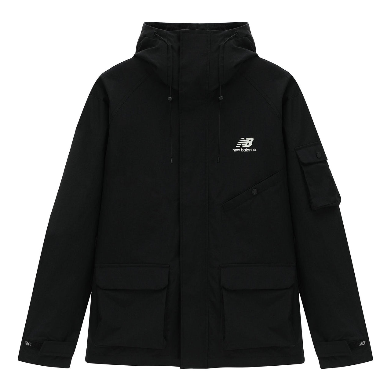 New Balance Logo Sportswear Hooded Jacket 'Black' AMJ31320-BK