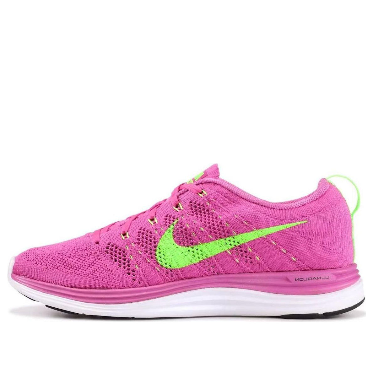 (WMNS) Nike Flyknit Lunar1+ 'Club Pink Electric Green' 554888-631