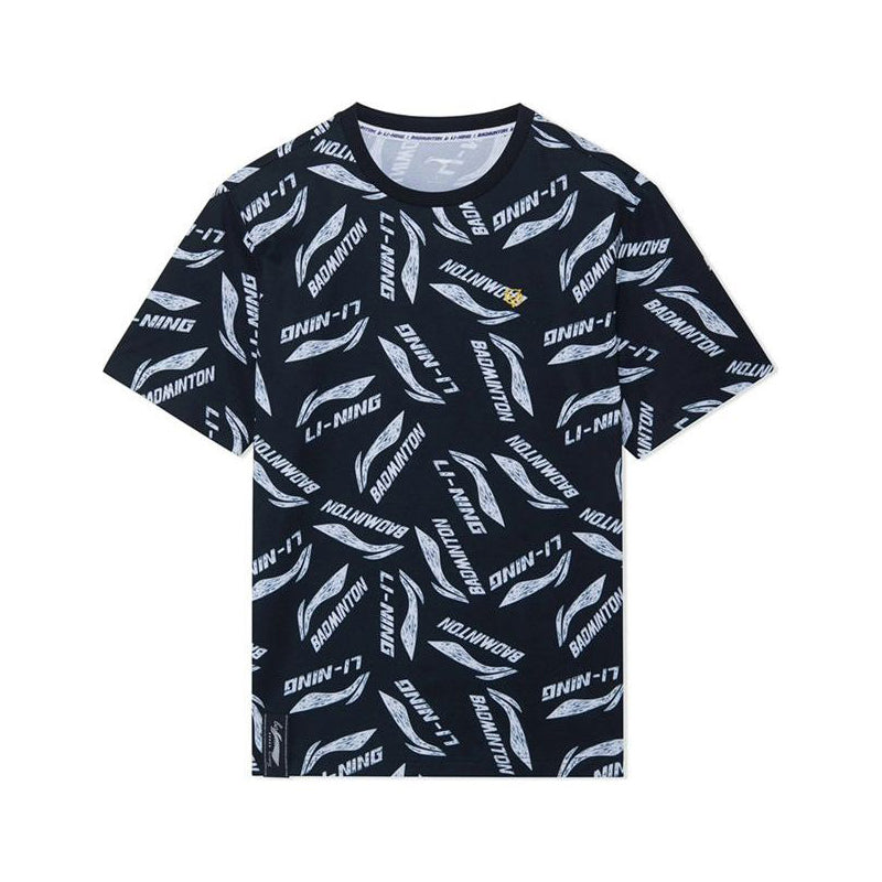 Li-Ning All-Over Print Quick-Drying T-shirt 'Black' AHSR867-5