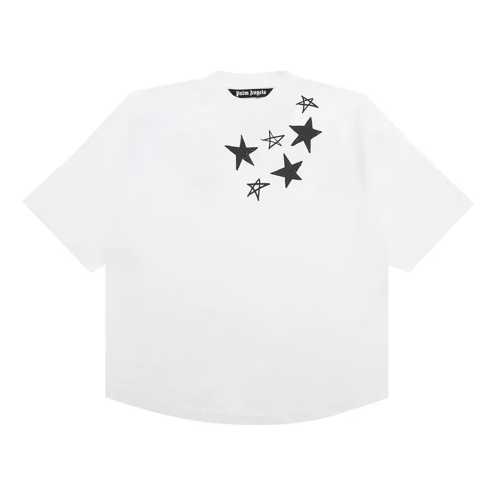 Palm Angels Shooting Stars Overlogo T-Shirt 'White Black' PMAA002F21JER0040110