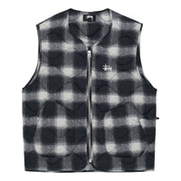 Stussy Plaid Nylon Liner Vest 'Black' 115720