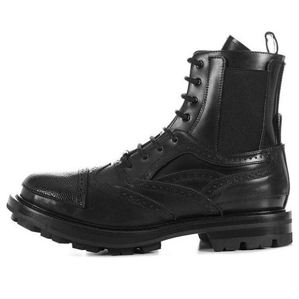 Alexander McQueen Leather Boots 'Black' 667912WHRWM1000