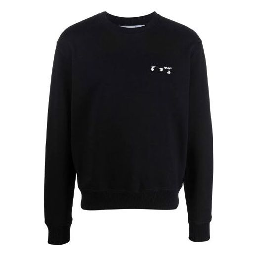 Men's Off-White FW21 Logo Round Neck Pullover Black OMBA025F21FLE0011001