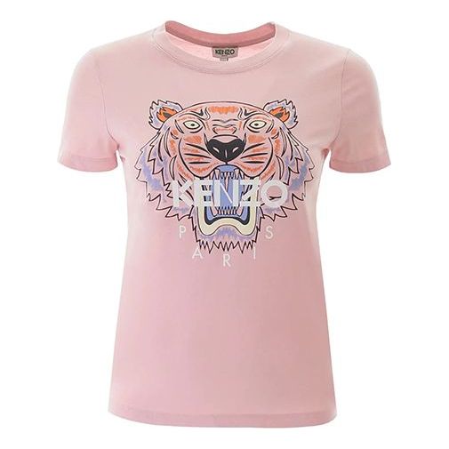KENZO Printing Round-neck Short Sleeve Pink FA52TS7214YB-34