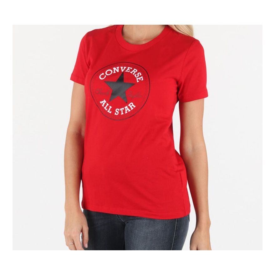(WMNS) Converse All Star Round Neck Short Sleeve Red 10017759-A01