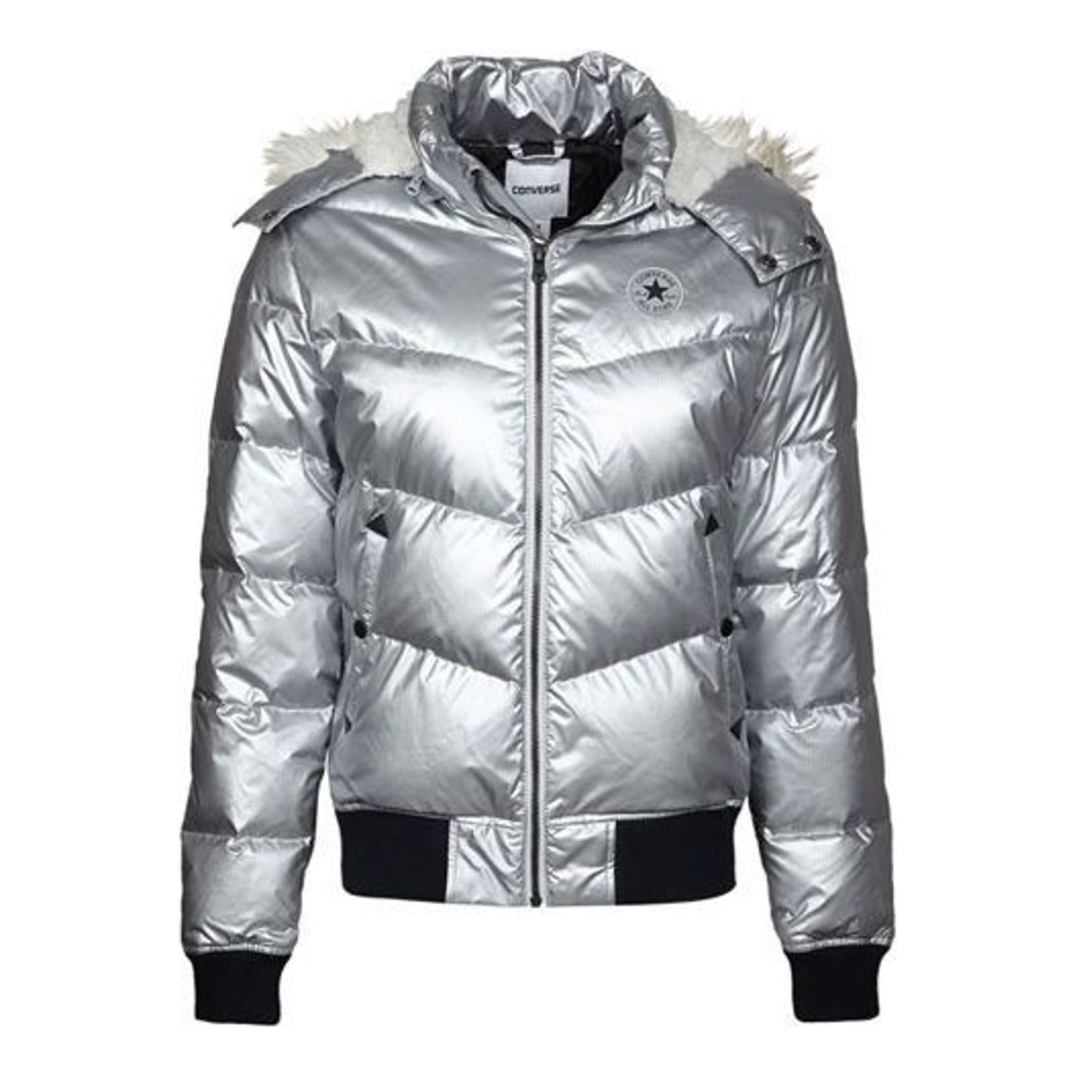 (WMNS) Converse Down Jacket 'Silver' 10002882-A01