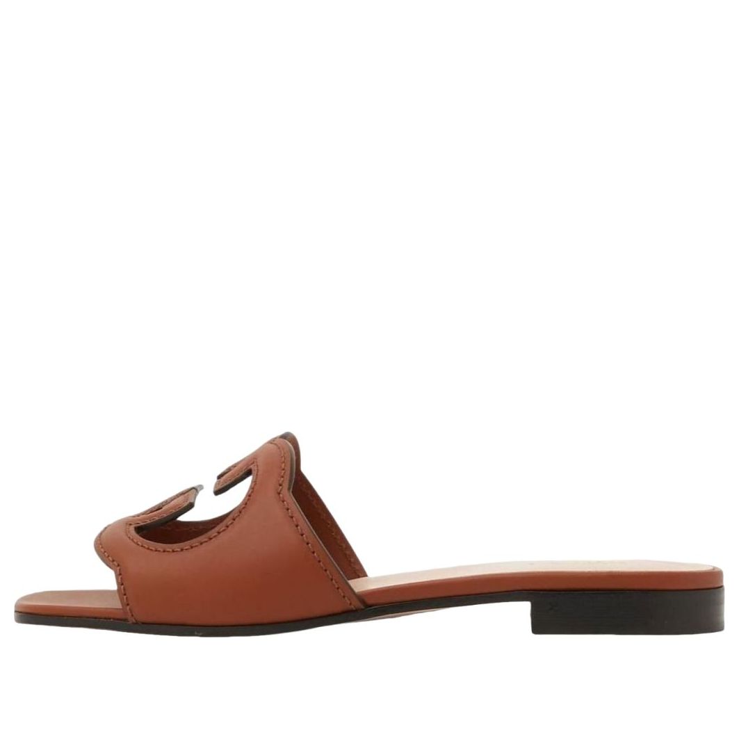 (WMNS) Gucci Interlocking G cut-out slide sandal 'Brown Leather' 694451-US000-2535