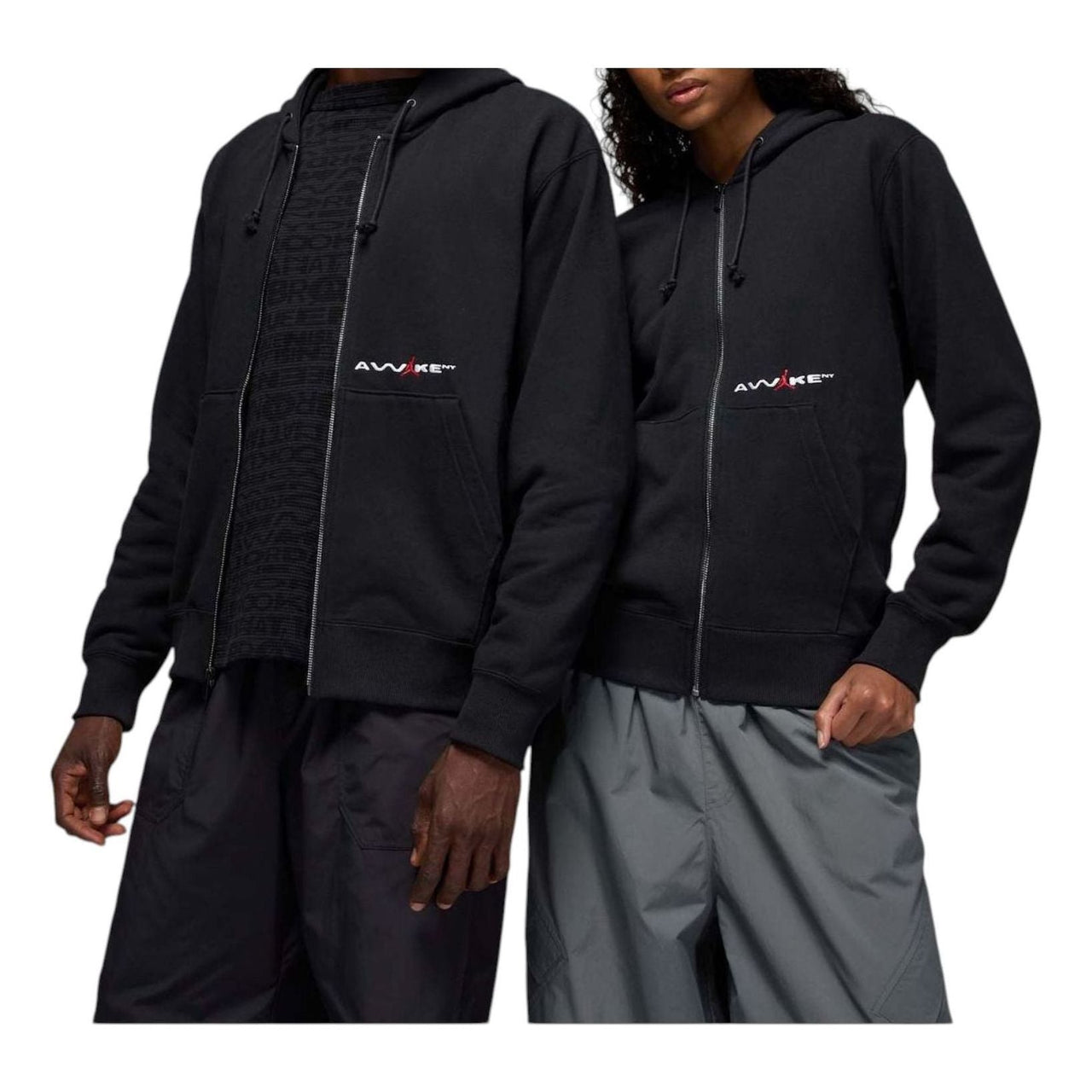 Air Jordan x Awake NY Full-Zip Fleece Relaxed Fit Hoodie 'Black' IB7288-010