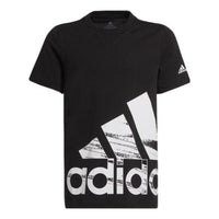 (GS) adidas Logo T-Shirt Asia Sizing 'Black White' HA4013