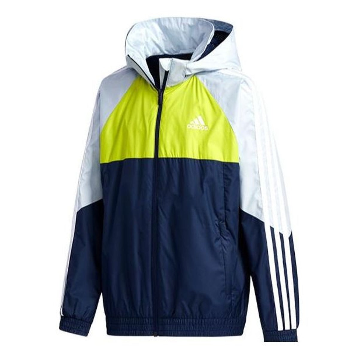 (GS) adidas Must Haves Woven Jacket Asia Sizing 'Navy White Yellow' GP0775