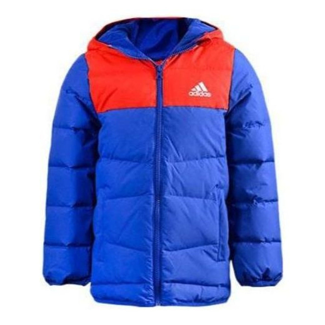(GS) adidas Long Down Jacket 'Blue Red' HM5238