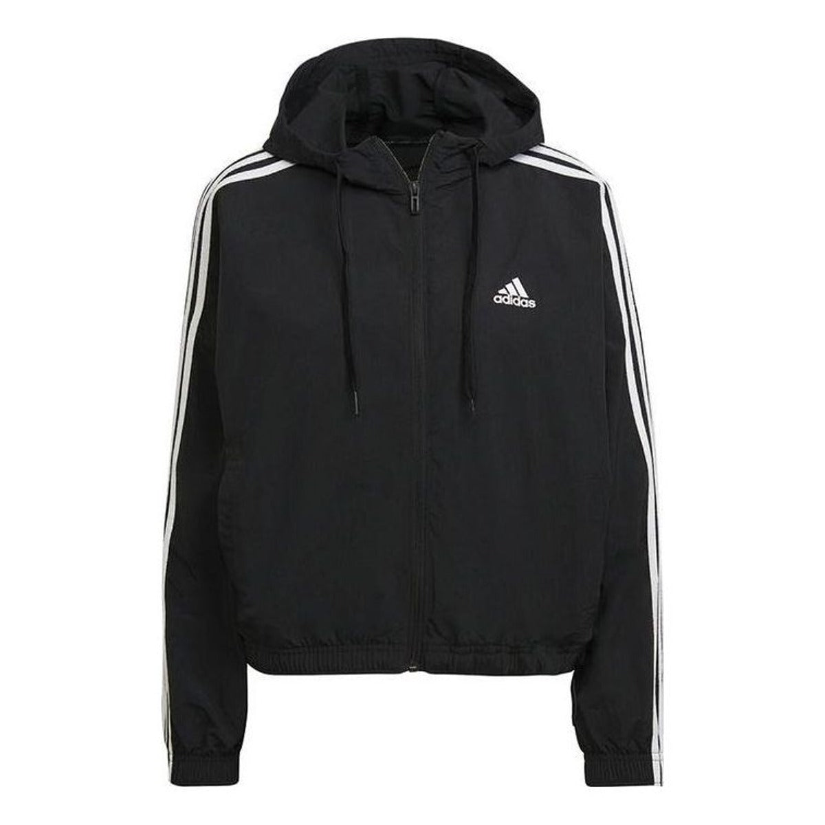 (WMNS) adidas Essentials Repeat Logo Loose-Fit Windbreaker 'Black White' HC9160